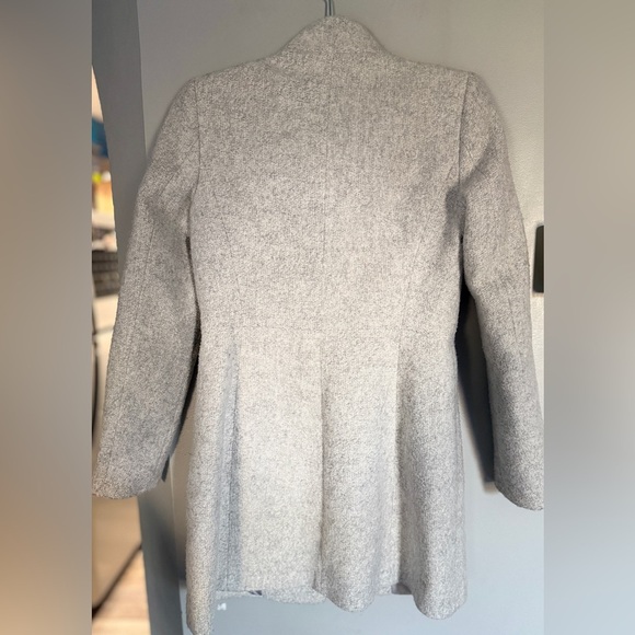 Zara Basic Herringbone Peacoat Blazer - Grey - Picture 4 of 4